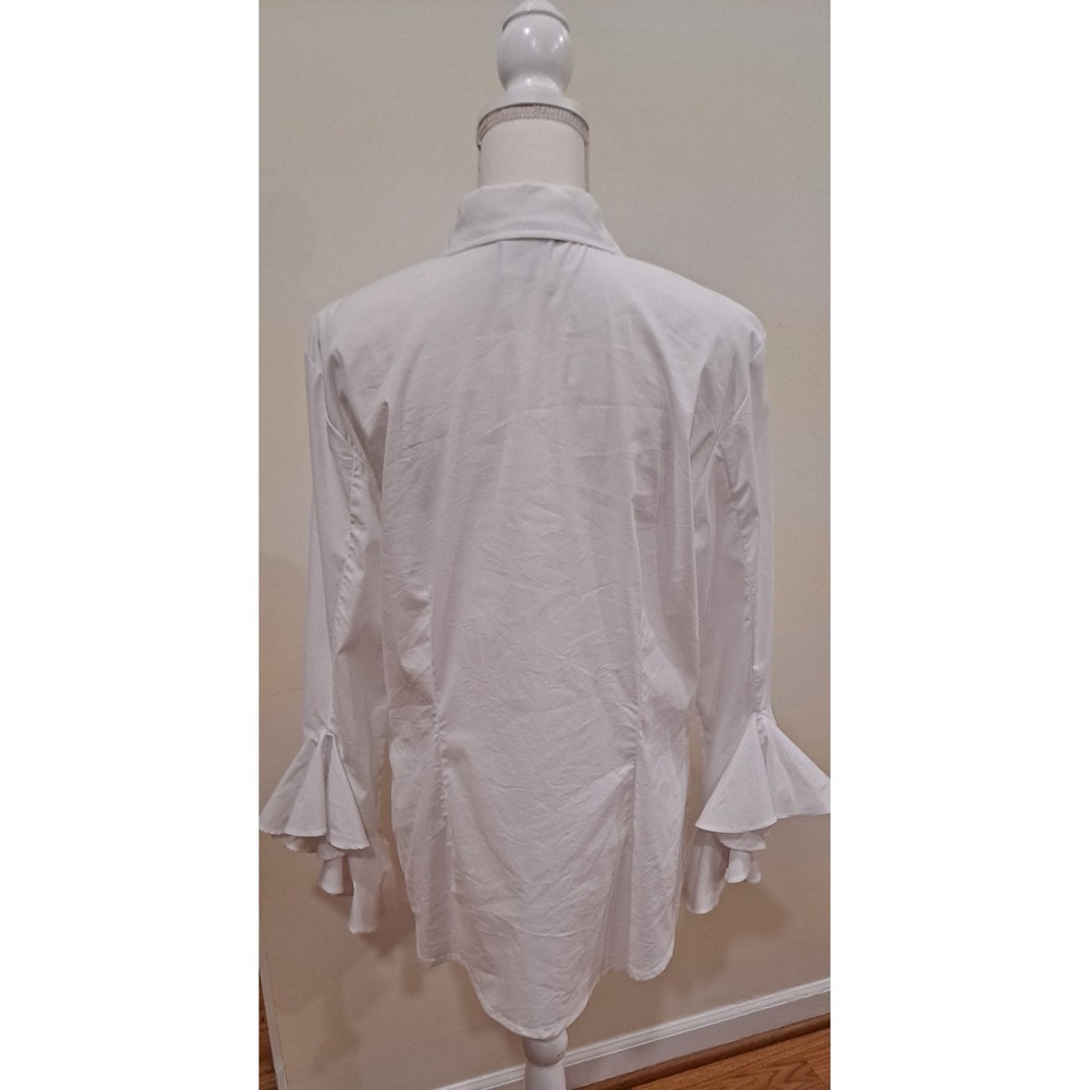 Finley Shirt Womens Extra Large White Tunic Bell Long Sleeve Imported Fabric - Picture 4 of 6